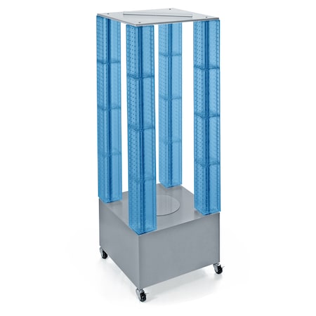 Azar Displays Multi-Tower Pegboard Floor Revolving Display Panel Size 4"W x 48"H 700228-BLU